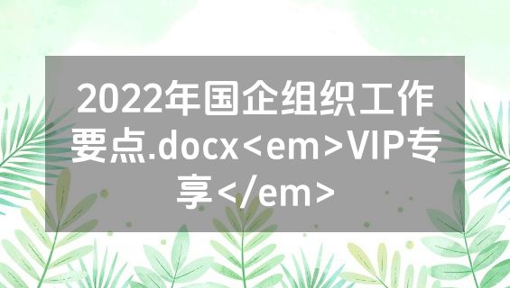 2022年国企组织工作要点.docx<em>VIP专享</em>