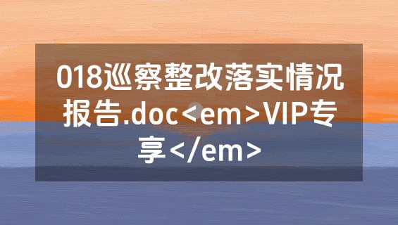 018巡察整改落实情况报告.doc<em>VIP专享</em>