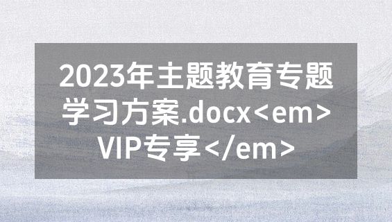 2023年主题教育专题学习方案.docx<em>VIP专享</em>