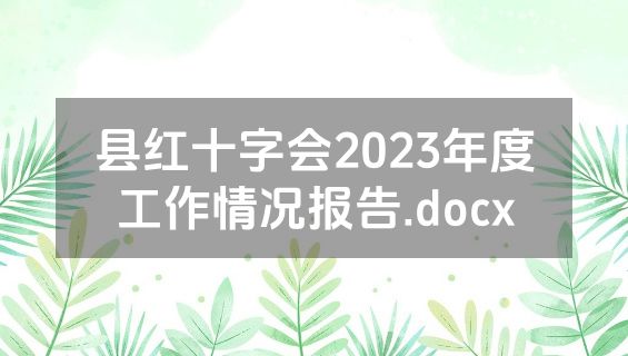 县红十字会2023年度工作情况报告.docx