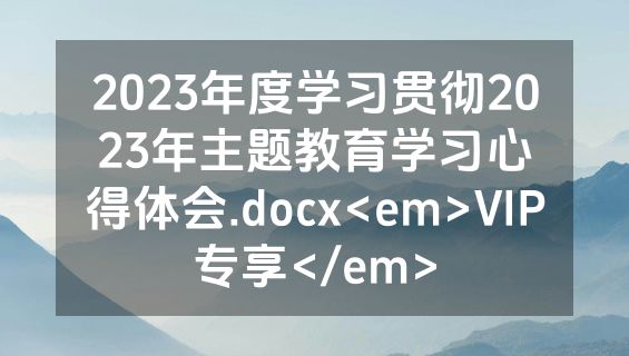 2023年度学习贯彻2023年主题教育学习心得体会.docx<em>VIP专享</em>