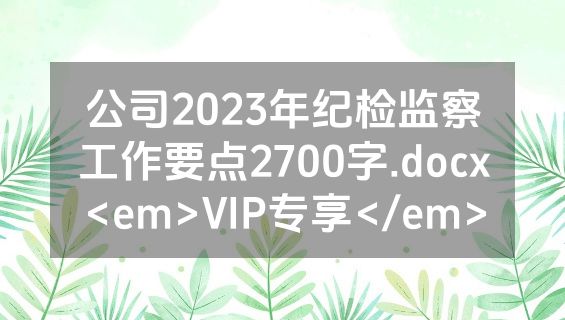 公司2023年纪检监察工作要点2700字.docx<em>VIP专享</em>