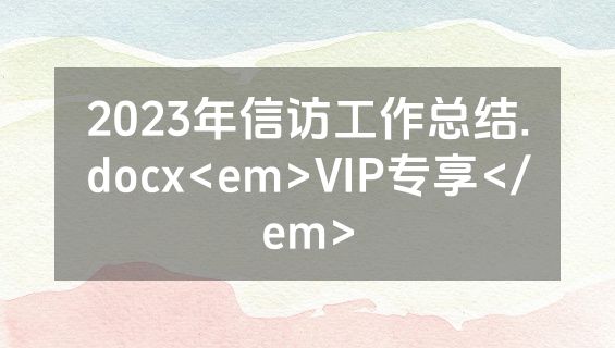 2023年信访工作总结.docx<em>VIP专享</em>