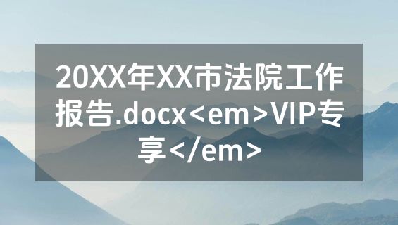 20XX年XX市法院工作报告.docx<em>VIP专享</em>