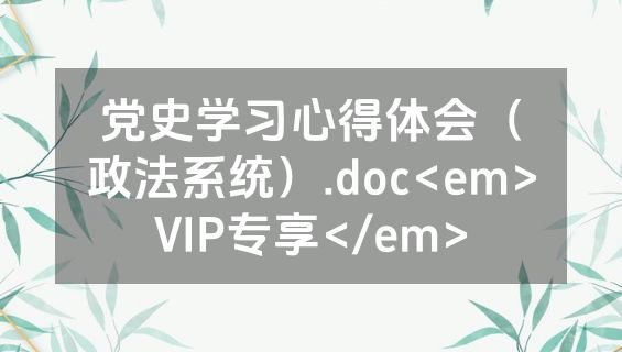党史学习心得体会（政法系统）.doc<em>VIP专享</em>