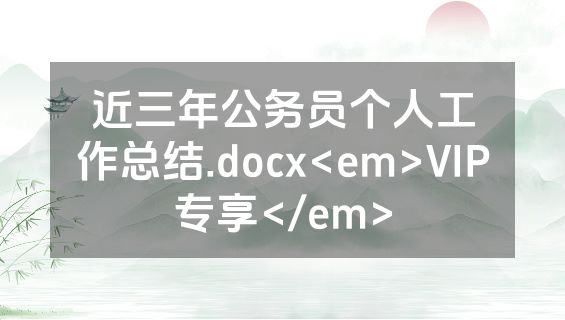 近三年公务员个人工作总结.docx<em>VIP专享</em>