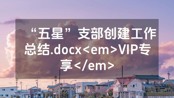 “五星”支部创建工作总结.docx<em>VIP专享</em>