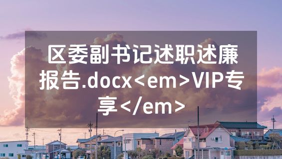 区委副书记述职述廉报告.docx<em>VIP专享</em>