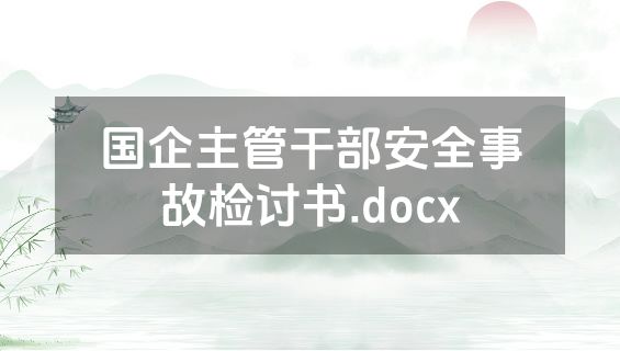 国企主管干部安全事故检讨书.docx