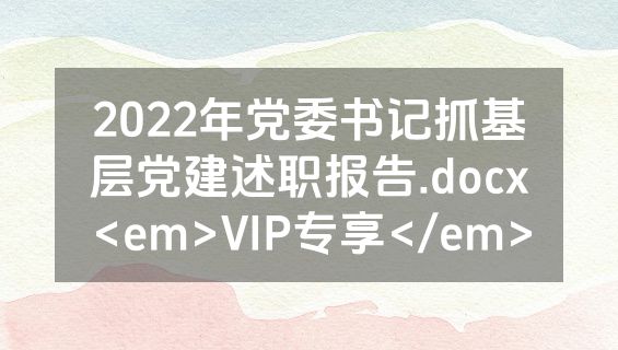 2022年党委书记抓基层党建述职报告.docx<em>VIP专享</em>