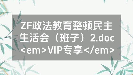 ZF政法教育整顿民主生活会（班子）2.doc<em>VIP专享</em>