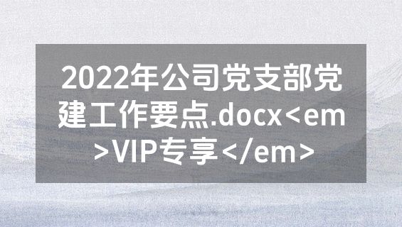 2022年公司党支部党建工作要点.docx<em>VIP专享</em>