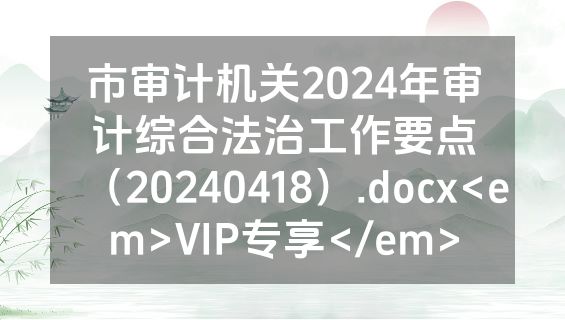 市审计机关2024年审计综合法治工作要点（20240418）.docx<em>VIP专享</em>