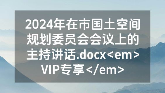 2024年在市国土空间规划委员会会议上的主持讲话.docx<em>VIP专享</em>