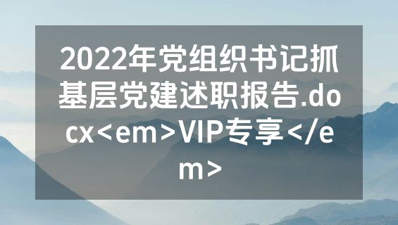 2022年党组织书记抓基层党建述职报告.docx<em>VIP专享</em>