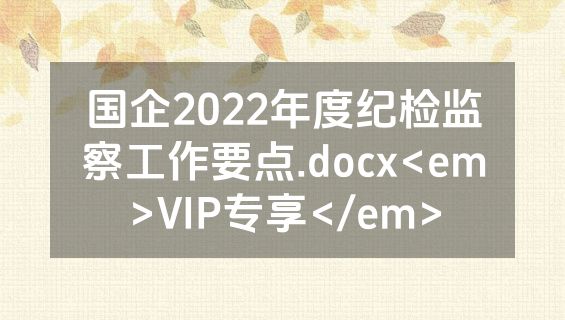国企2022年度纪检监察工作要点.docx<em>VIP专享</em>
