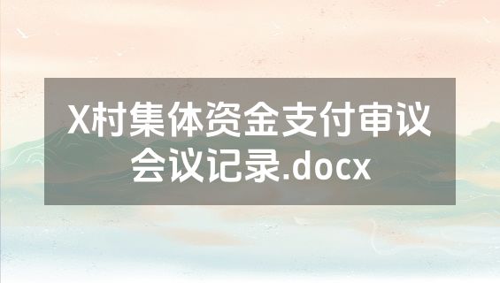 X村集体资金支付审议会议记录.docx