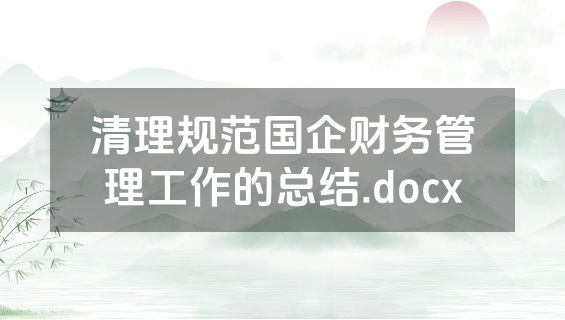 清理规范国企财务管理工作的总结.docx