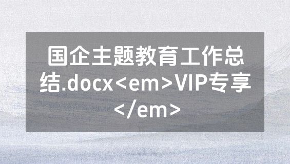 国企主题教育工作总结.docx<em>VIP专享</em>