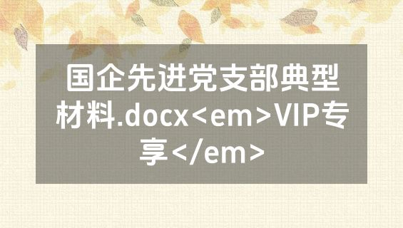 国企先进党支部典型材料.docx<em>VIP专享</em>