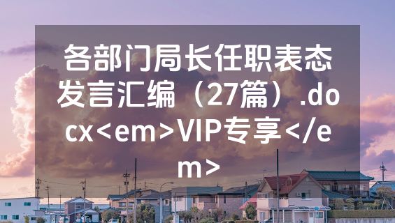 各部门局长任职表态发言汇编（27篇）.docx<em>VIP专享</em>