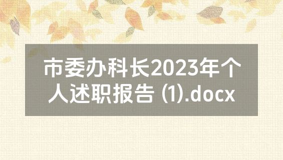 市委办科长2023年个人述职报告 (1).docx