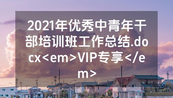 2021年优秀中青年干部培训班工作总结.docx<em>VIP专享</em>