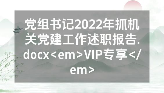 党组书记2022年抓机关党建工作述职报告.docx<em>VIP专享</em>