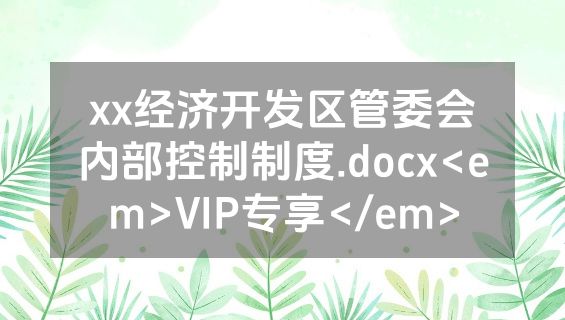 xx经济开发区管委会内部控制制度.docx<em>VIP专享</em>