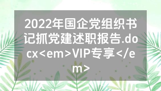 2022年国企党组织书记抓党建述职报告.docx<em>VIP专享</em>