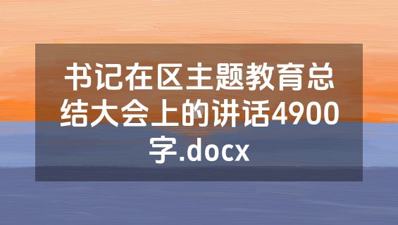 书记在区主题教育总结大会上的讲话4900字.docx