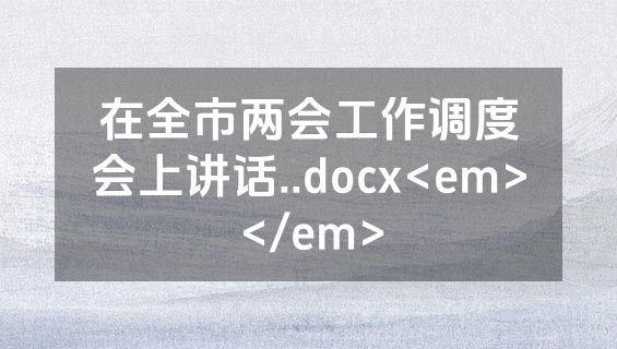 在全市两会工作调度会上讲话..docx<em></em>