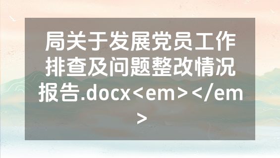 局关于发展党员工作排查及问题整改情况报告.docx<em></em>