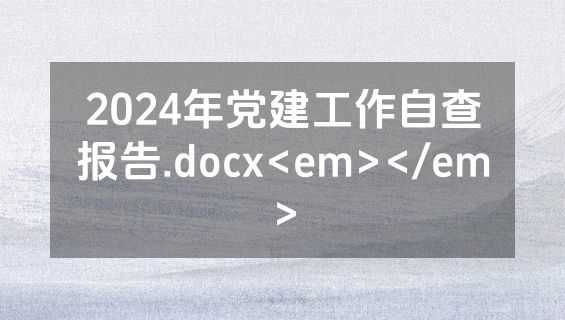 2024年党建工作自查报告.docx<em></em>