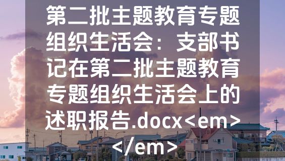 第二批主题教育专题组织生活会：支部书记在第二批主题教育专题组织生活会上的述职报告.docx<em></em>