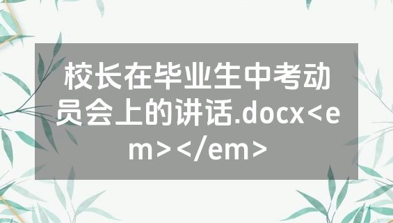 校长在毕业生中考动员会上的讲话.docx<em></em>