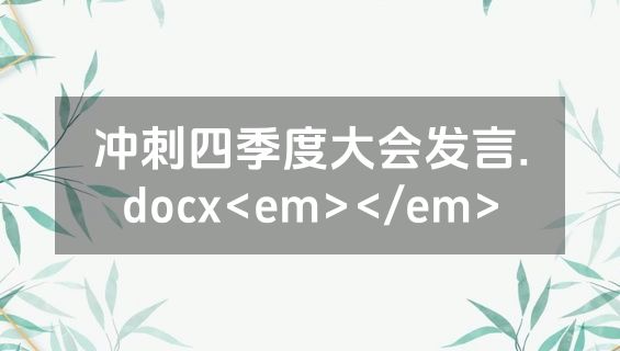 冲刺四季度大会发言.docx<em></em>