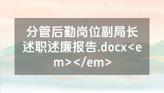 分管后勤岗位副局长述职述廉报告.docx<em></em>