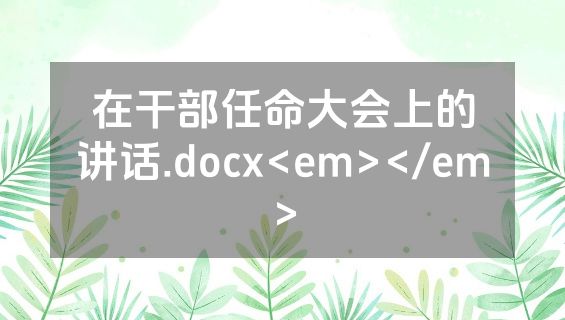 在干部任命大会上的讲话.docx<em></em>