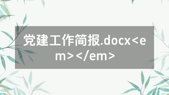 党建工作简报.docx<em></em>