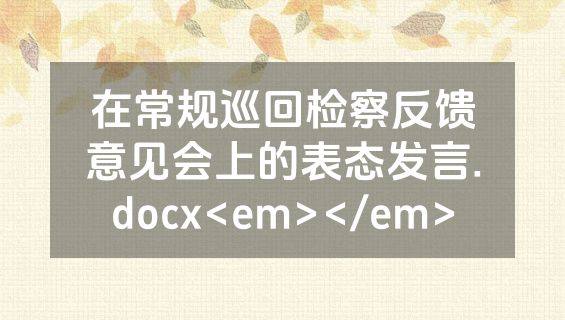 在常规巡回检察反馈意见会上的表态发言.docx<em></em>