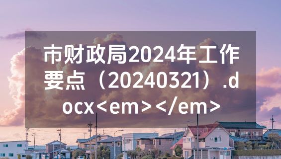 市财政局2024年工作要点（20240321）.docx<em></em>