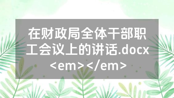 在财政局全体干部职工会议上的讲话.docx<em></em>