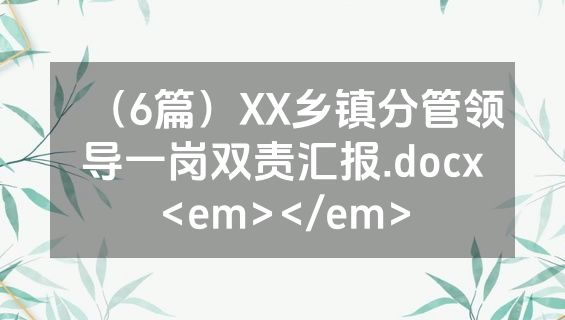 （6篇）XX乡镇分管领导一岗双责汇报.docx<em></em>
