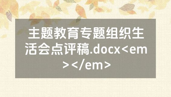 主题教育专题组织生活会点评稿.docx<em></em>