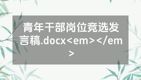 青年干部岗位竞选发言稿.docx<em></em>