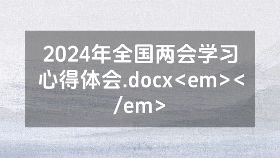 2024年全国两会学习心得体会.docx<em></em>