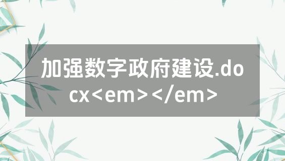 加强数字政府建设.docx<em></em>