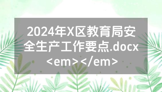 2024年X区教育局安全生产工作要点.docx<em></em>