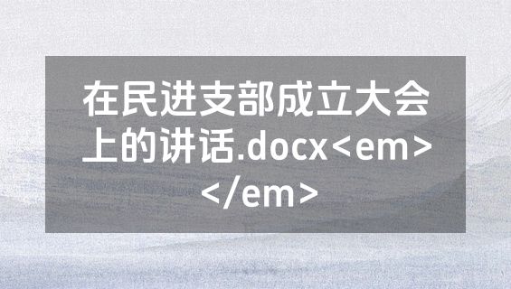 在民进支部成立大会上的讲话.docx<em></em>
